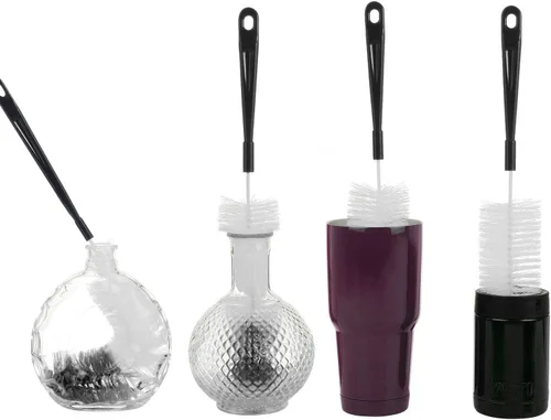 Vista 9 de ALINK Cepillo de limpieza de botellas negro extra largo de 16 pulgadas para lavar botellas de cuello estrecho de cerveza/vino/termo, botellas