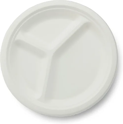 Vista 7 de Placa de fibra vegetal natural 100% compostable, 6 pulgadas, caja de 1000