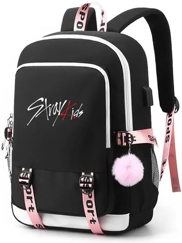 Vista 2 de Ultracase Stray Kids - Mochila escolar para niños, bolsa de libros, mochila casual, mochila casual para niñas con bolsa de lápices, 2, Mochilas