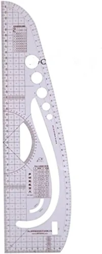 Vista 2 de HONEYSEW Herramientas de costura, regla curva transparente, plástico suave, curva francesa multifuncional, 5 estilos