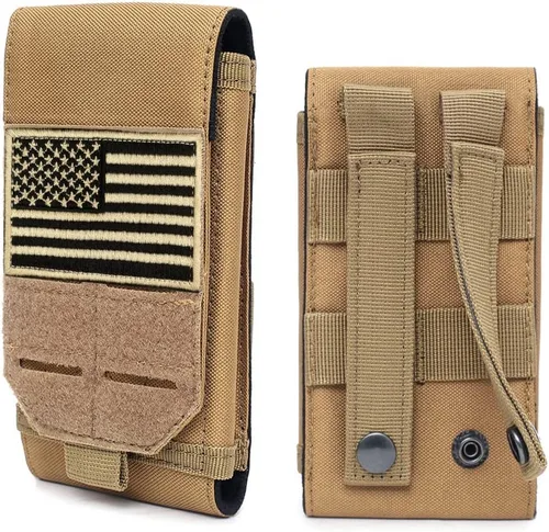 Vista 10 de Funda táctica universal negra Molle impermeable para iPhone 13 Pro Max/12 Pro Max/11 Pro Max/XS Max Less 6.7 pulgadas