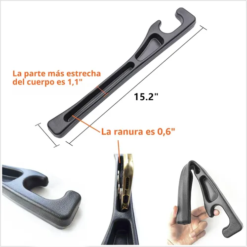 Vista 3 de Protector de asiento sin caída, paquete de 2 tapones de relleno de espacio para asiento de automóvil entre el asiento y la consola, accesorios