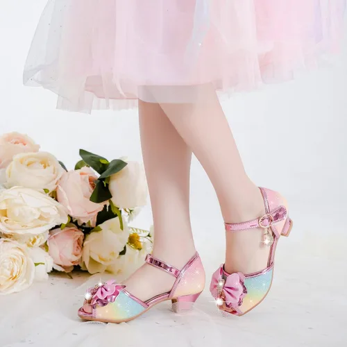 Vista 2 de Osinnme - Sandalias de boda para niña pequeña y grande