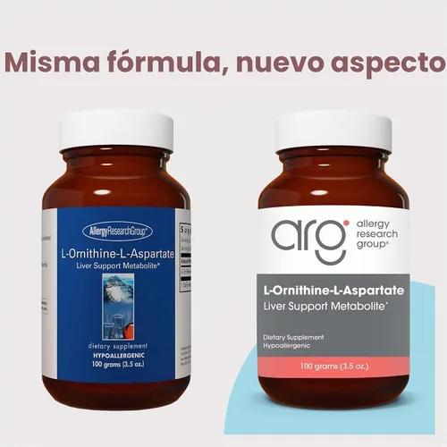 Vista 3 de Allergy Research Group - L-Ornitina-L-Aspartato en polvo - 3.53 oz