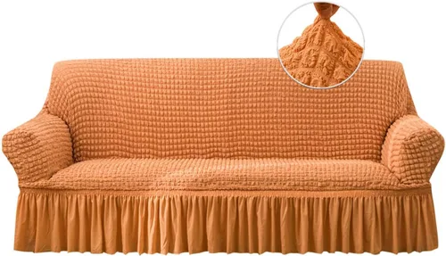 Vista 34 de Qubjus Funda Elástica para Sofá Fundas para Sofá Lavables Funda para Sofá Sillón Cama Protector de Muebles de Fácil Ajuste con Parte Inferior Beige