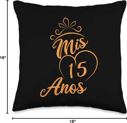 Vista 4 de Quinceanera Mis 15 Anos 15th Membrillo Almohada