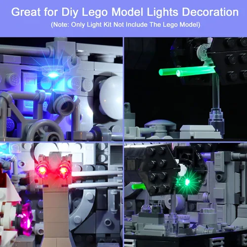 Vista 2 de Kit de luz mejorado compatible con Lego Death Star Trench Run Diorama Building Set, decoración de luces compatible con Lego 75329