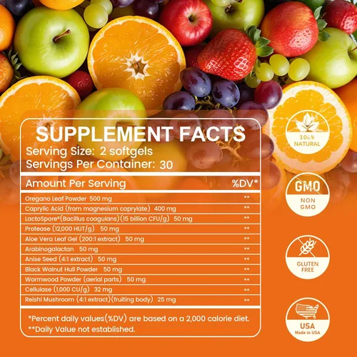 Vista 2 de inGreens Suplemento de apoyo Candida 11 en 1, sobrecrecimiento antifúngico, desintoxicación intestinal y salud intestinal para mujeres y hombres