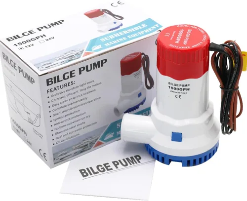 Vista 11 de Bomba de sentina automática para barco con interruptor de flotador, 12 V, 1100 GPH de bajo ruido, bombas de sentina automáticas de alta eficiencia