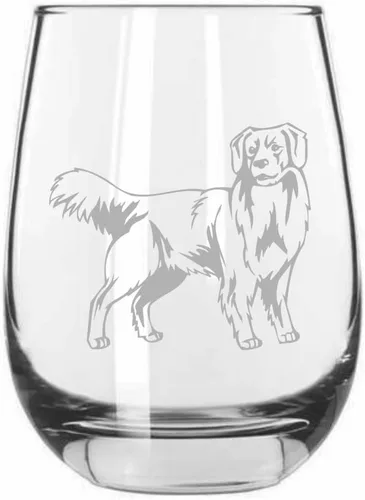 Vista 138 de Shar Pei (chino) - Vaso de vino sin tallo grabado para perro, 15.25 onzas