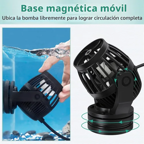 Vista 4 de Uniclife Acuario Wave Maker para tanques de peces de 120-300 galones, bomba de circulación ajustable de 3400 GPH con controlador y base de succión