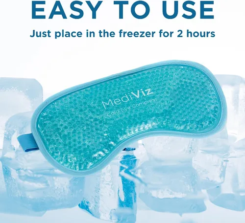 Vista 5 de Máscara de gel refrescante para ojos fríos para aliviar los ojos hinchados, alergias y dolores de cabeza, ajustable para comodidad personalizada