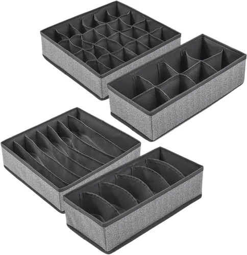Vista 8 de ABOOFAN Organizador de ropa interior para armario, 12 unidades, sujetador, calcetines, ropa interior, caja de almacenamiento, organizadores