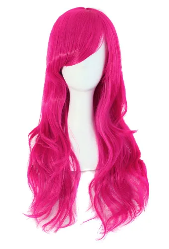 Vista 36 de MapofBeauty - Peluca larga de extremos rizados para cosplay, de 28 pulgadas, para mujer, color Azure Azul celeste
