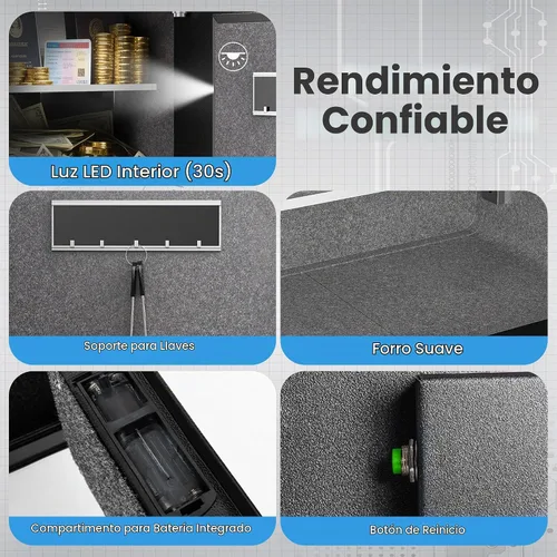 Vista 5 de Locksworth Caja de seguridad electrónica antirrobo de 2.0 pies cúbicos, con bolsa impermeable ignífuga para objetos de valor de dinero, caja