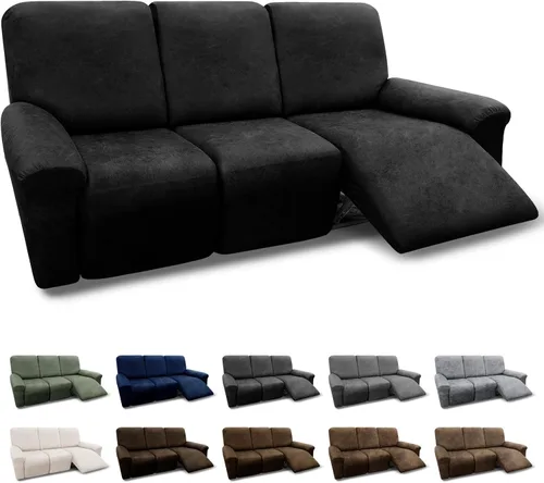 Vista 104 de Fundas para Sillón de 2 Piezas con Cojín en T, Fundas de Aspecto de Cuero para Sofá, Fundas para Sillas, Protector de Muebles Elástico, Funda