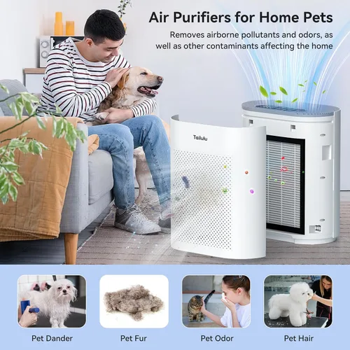 Vista 6 de Tailulu Tailulu HQKJ-180 Filtro purificador de aire para purificador de aire, grado H14 True HEPA para filtro de habitaciones grandes, alergias