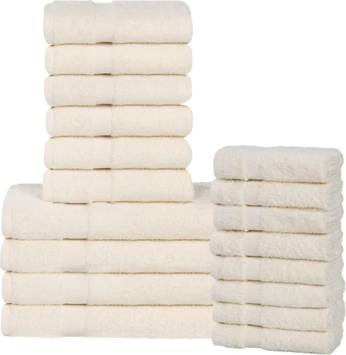 Vista 58 de Superior Juego de toallas surtidas de algodón de 18 piezas, incluye 8 toallas faciales, 6 manos y 4 toallas de baño, artículos esenciales