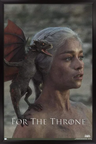 Vista 8 de Trends International Juego de tronos - Póster de pared Daenerys Targaryen, 14.725 x 22.375 pulgadas, versión enmarcada de madera de granero Versión