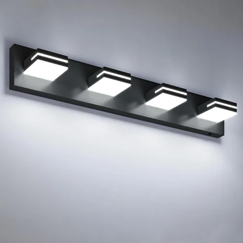Vista 13 de VOLISUN 5CCT - Lámparas de baño regulables sobre el espejo, modernas lámparas de tocador de baño, cabezal giratorio de 360°, luces LED negras