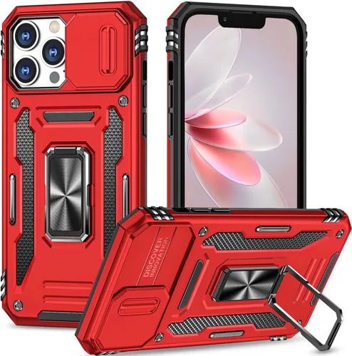 Vista 8 de Funda para iPhone 12 Pro Max con cubierta deslizante para cámara, con soporte para anillo de dedo, soporte magnético para automóvil, para iPhone 12