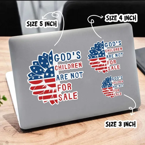 Vista 2 de God's Children are Not for Sale - Adhesivo adhesivo para parachoques para automóviles, calcomanías para laptop, guitarra, motocicleta, bicicleta