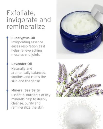 Vista 3 de Kerstin Florian Exfoliante corporal turco para aromaterapia, sales marinas exfoliantes con eucalipto, 11.6 onzas