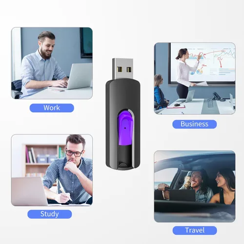 Vista 3 de RAOYI 10 unidades de unidades de memoria USB de 4 GB deslizantes retráctiles a granel USB 2.0 pulgar, unidad de salto, unidad de cremallera
