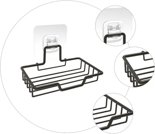 Vista 6 de SHOWERORO Caja de acero inoxidable Jabonera Estante de metal Estante de fregadero Soporte de esponja de acero inoxidable Estantería de acero