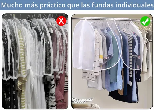 Vista 5 de SLEEPING LAMB Funda colgante para armario para almacenamiento, cubierta de hombro a prueba de polvo, protector de ropa para ropa, abrigos, trajes