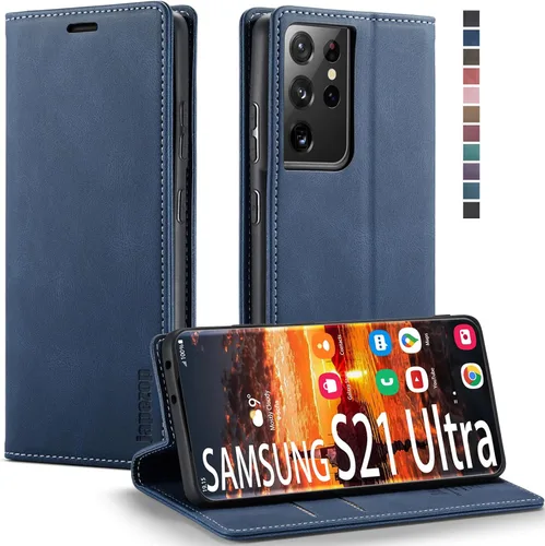 Vista 38 de Funda tipo cartera para Samsung Galaxy S21 5G con bloqueo RFID, color negro