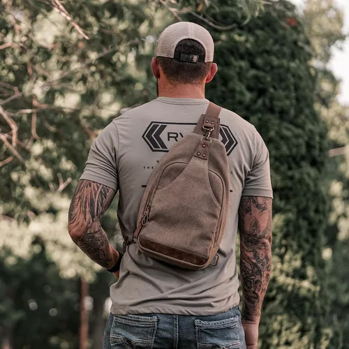 Vista 6 de Glacier - Bolso bandolera de lona oculto para hombres y mujeres