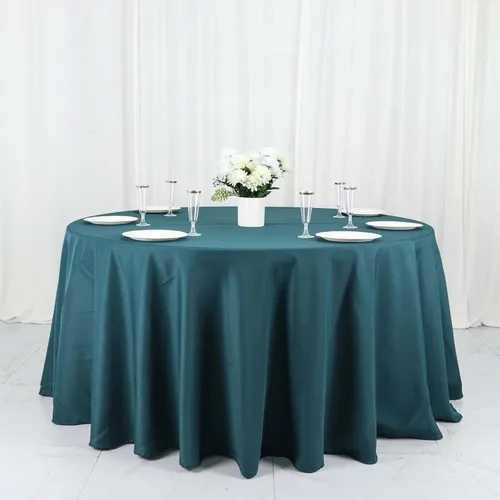 Vista 58 de Efavormart - Mantel redondo de poliéster de 108 pulgadas, 108 pulgadas, para bodas, fiestas, banquetes, restaurantes, color verde manzana