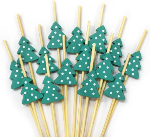 Vista 9 de Palillos de Cóctel Gold Star, Mondadientes Decorativos de 5.5 Pulgadas de Largo para Aperitivos, Frutas y Adorno de Bebidas, Suministros de Fiesta
