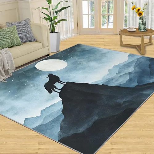 Vista 12 de Cyberpunk Rugs for Bedroom, Neon Head Area Rug, Neon Art Rugs for Living Room, Indoor Non-Slip Rug, Machine Washable Carpet for Front Entrance Floor