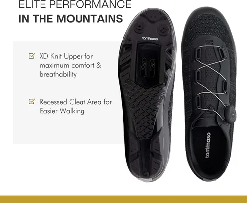 Vista 4 de Tommaso Mens Mountain Bike Shoes 100, 200, Elite All Mountain Vibram Sole Mountain Bike Shoes