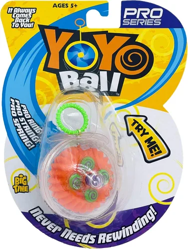 Vista 8 de Big Time Toys Yoyo Ball Yoyo de retorno automático, paquete de fiesta de 5, colores y patrones surtidos, nunca necesita rebobinar, nuevo giro
