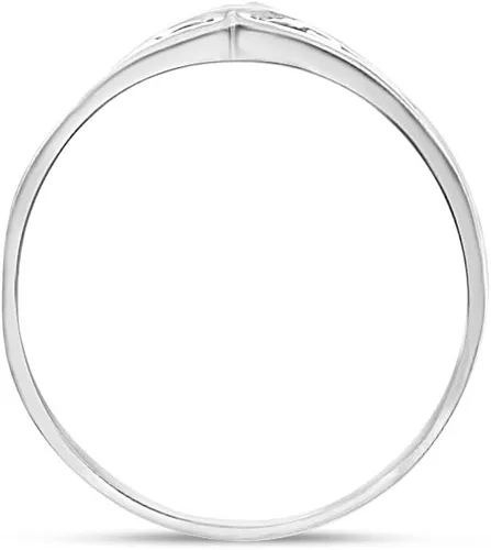 Vista 5 de Anillo de oro blanco de 10 quilates con filigrana y diamantes
