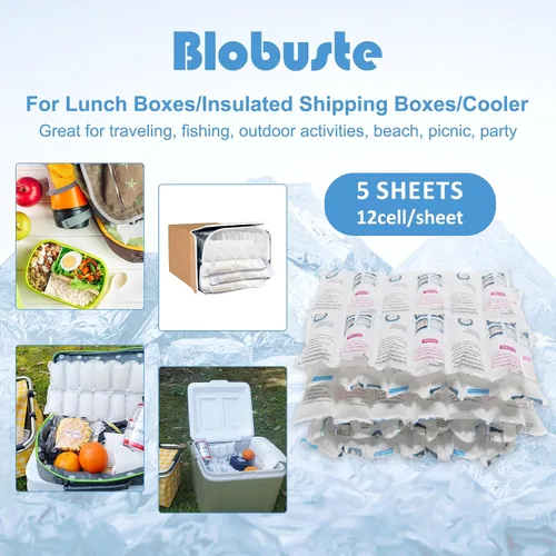 Vista 2 de Paquetes de hielo seco para envío de alimentos congelados, sin efecto de humo, paquetes de hielo para enfriador/caja de almuerzo, paquete frío