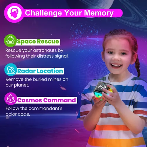 Vista 5 de Xinbeiya Cubo de Juego Portátil Recargable - 15 Divertidos Juegos de Cerebro y Memoria con Pantalla de Puntuación - Regalos de Navidad, Pascua