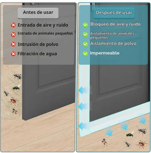 Vista 3 de Burlete Sellador de Corrientes de Aire para Puerta, Tira Selladora de Puerta de Silicona Flexible Autoadhesiva para Puertas de Vidrio, Ventanas