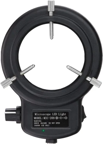 Vista 2 de VMLIFR-09B - Anillo de luz LED ajustable negro de 144 LED para microscopio estéreo, diámetro interior de 2.5 pulgadas (2.461 in) y 3.64 pulgadas