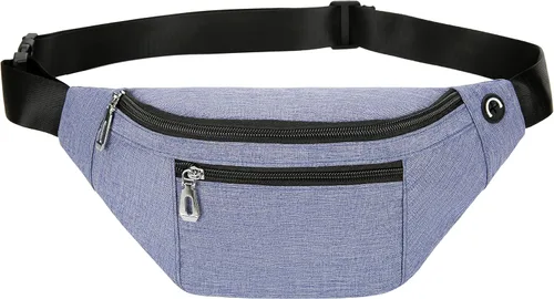 Vista 25 de Riñonera para hombres y mujeres, de moda e impermeable con cinturón ajustable, bolsas de riñonera casuales para correr, deportes, viajes. beige