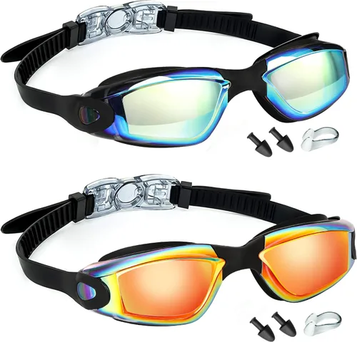 Vista 9 de LOCONHA Swim Goggles, 2 Pack Swimming Goggles Anti Fog No Leaking For Adult Women Men Youth