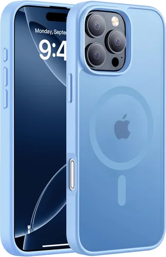 Vista 47 de Hualele - Funda magnética para iPhone 13 Pro, compatible con MagSafe, grado militar, a prueba de caídas, translúcida mate, parte trasera dura, borde