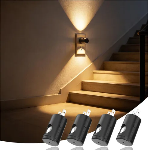Vista 11 de JandCase Luces nocturnas que se enchufan a la pared, paquete de 12 mini Negro