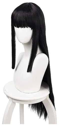 Vista 2 de Kakegurui Yumeko Jabami Cosplay Wig, Black Straight Heat Resistant Synthetic Hair Perucas Cosplay Wig for Women Wigs