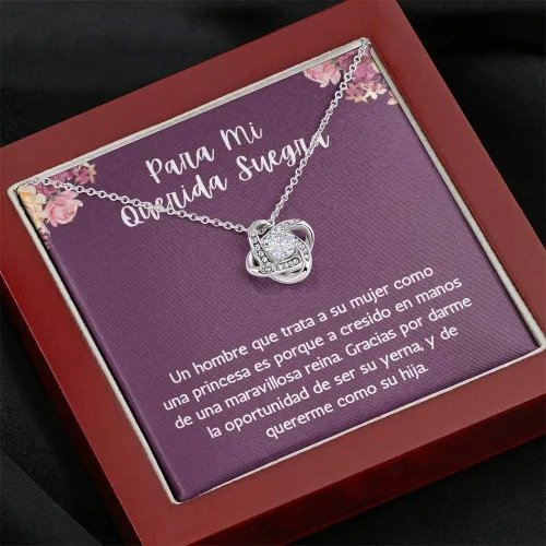 Vista 5 de Para mí Querida suegra Regalo del día de la madre, Regalo para suegra español, collar de suegra español, circonita