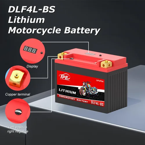 Vista 4 de TPE Batería de litio para motocicleta YTX4L-BS 12V 3Ah recargable Powersport Start Stop LiFePO para ATV y Scooter