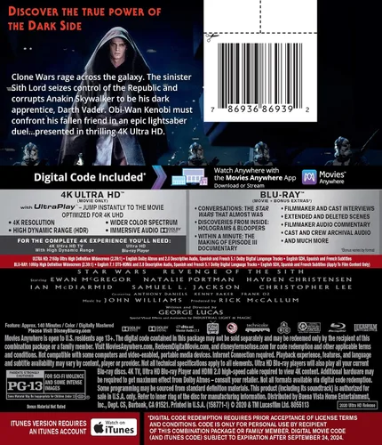 Vista 2 de Star Wars Revenge of the Sith Feature 4K UHD